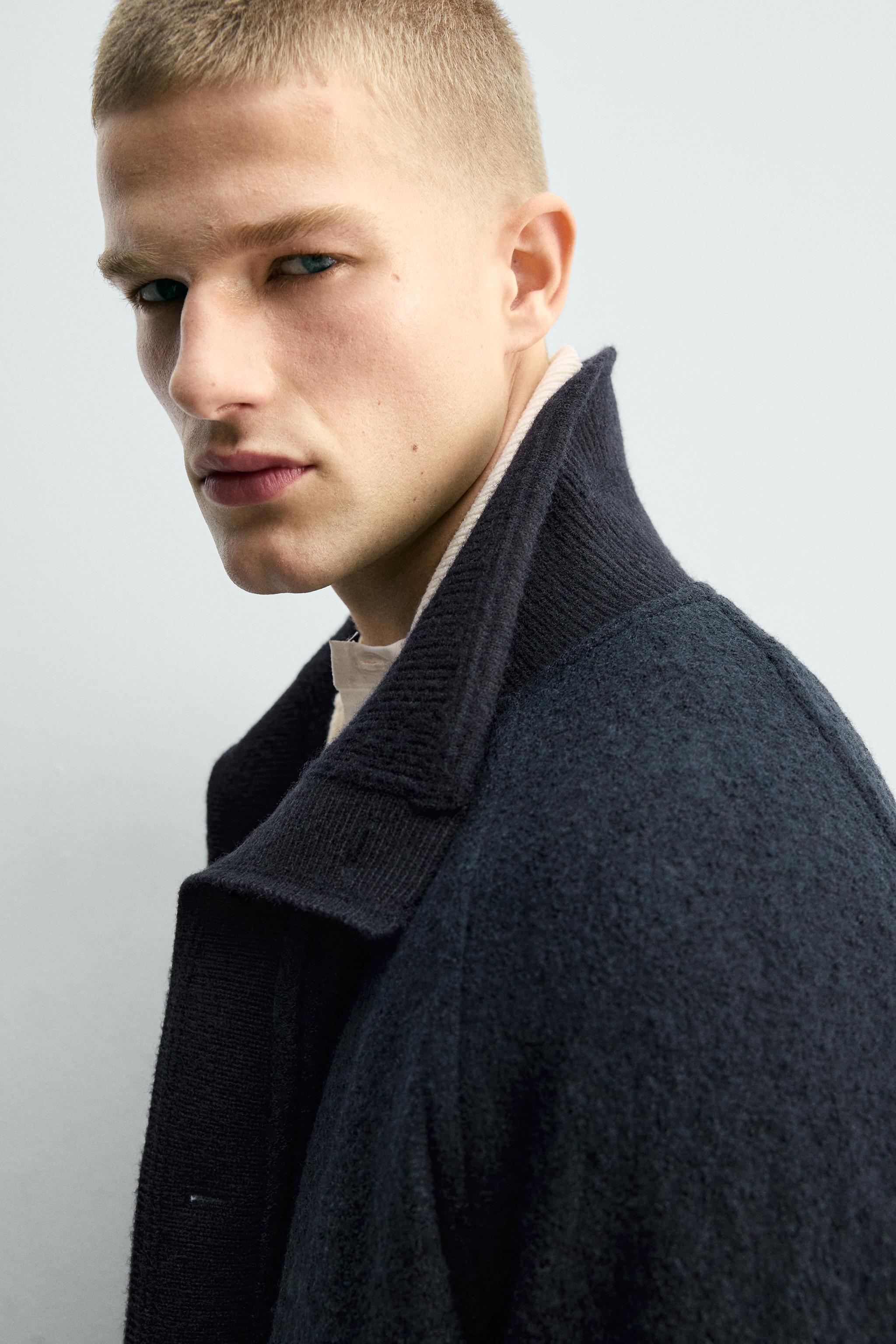 CONTRASTING RIB COLLAR JACKET